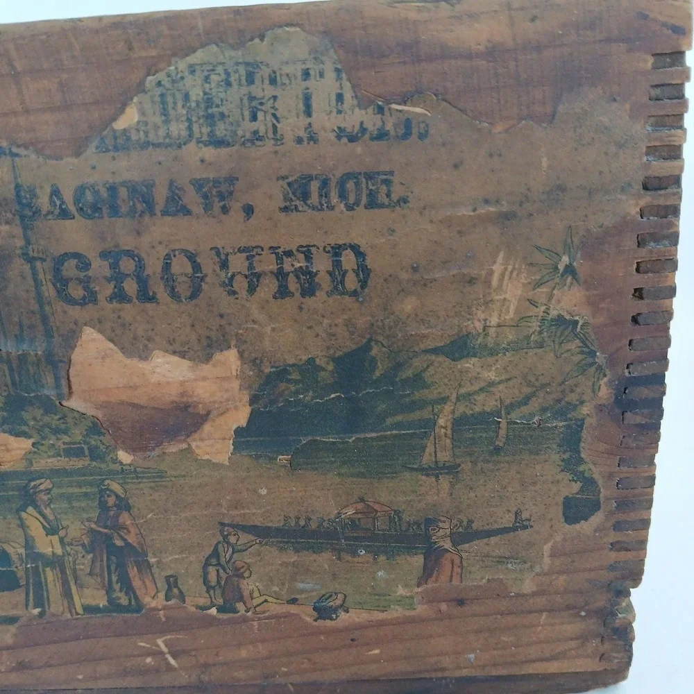 Vintage Tongue And Grove Wood Storage File Box Cottagecore Decor